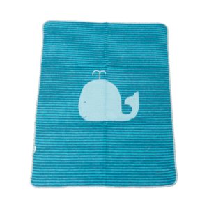 DAVID FUSSENEGGER Babydecke "Juwel" mit Wal-Motiv | Baumwolle Viskose | 70 x 90 cm